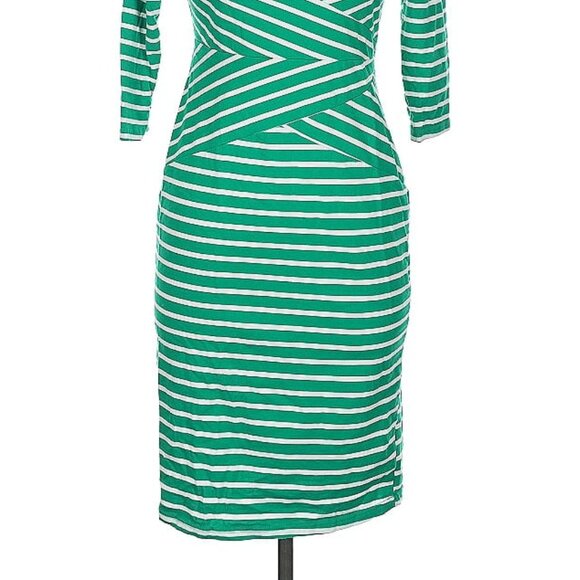 BOGO Free, Kelly Green and white stripe knit dress, Medium - Picture 2 of 14